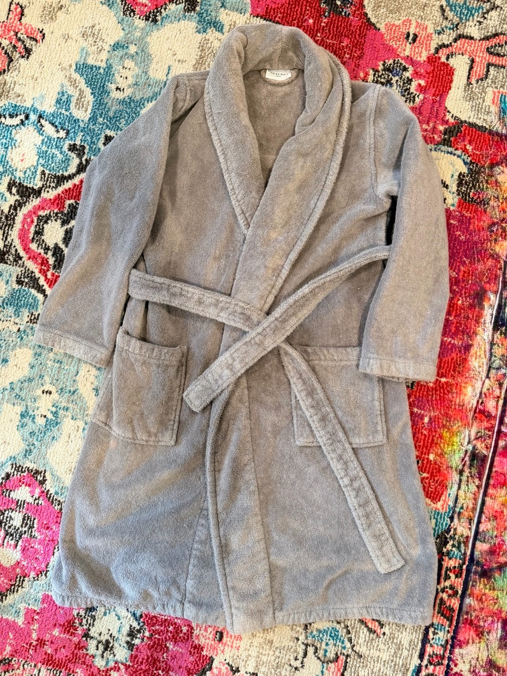 Parachute Plush Shawl Collar Robe in Gray